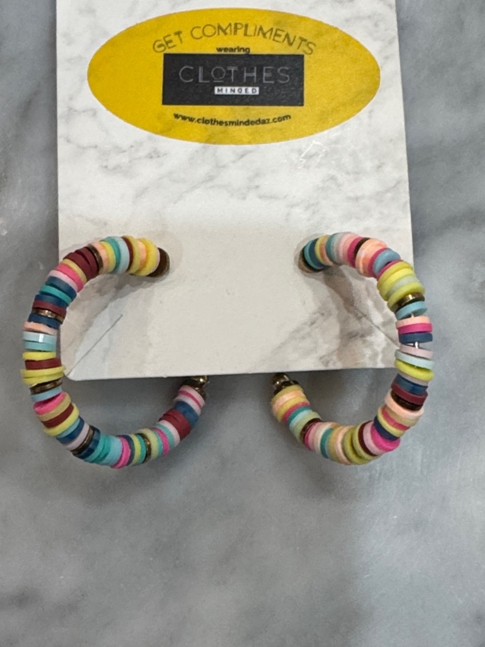 Multicolor Beaded Hoop Earrings